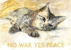 NO WAR　YES PEACE　舌ぺろ猫