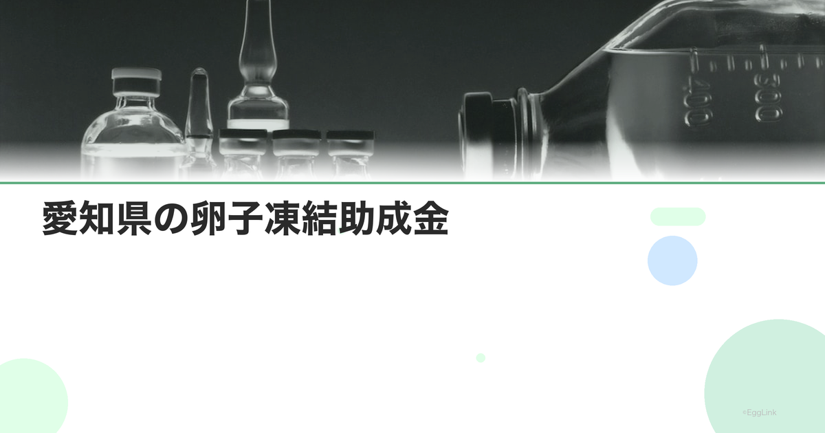 愛知県の卵子凍結助成金|申請条件と金額