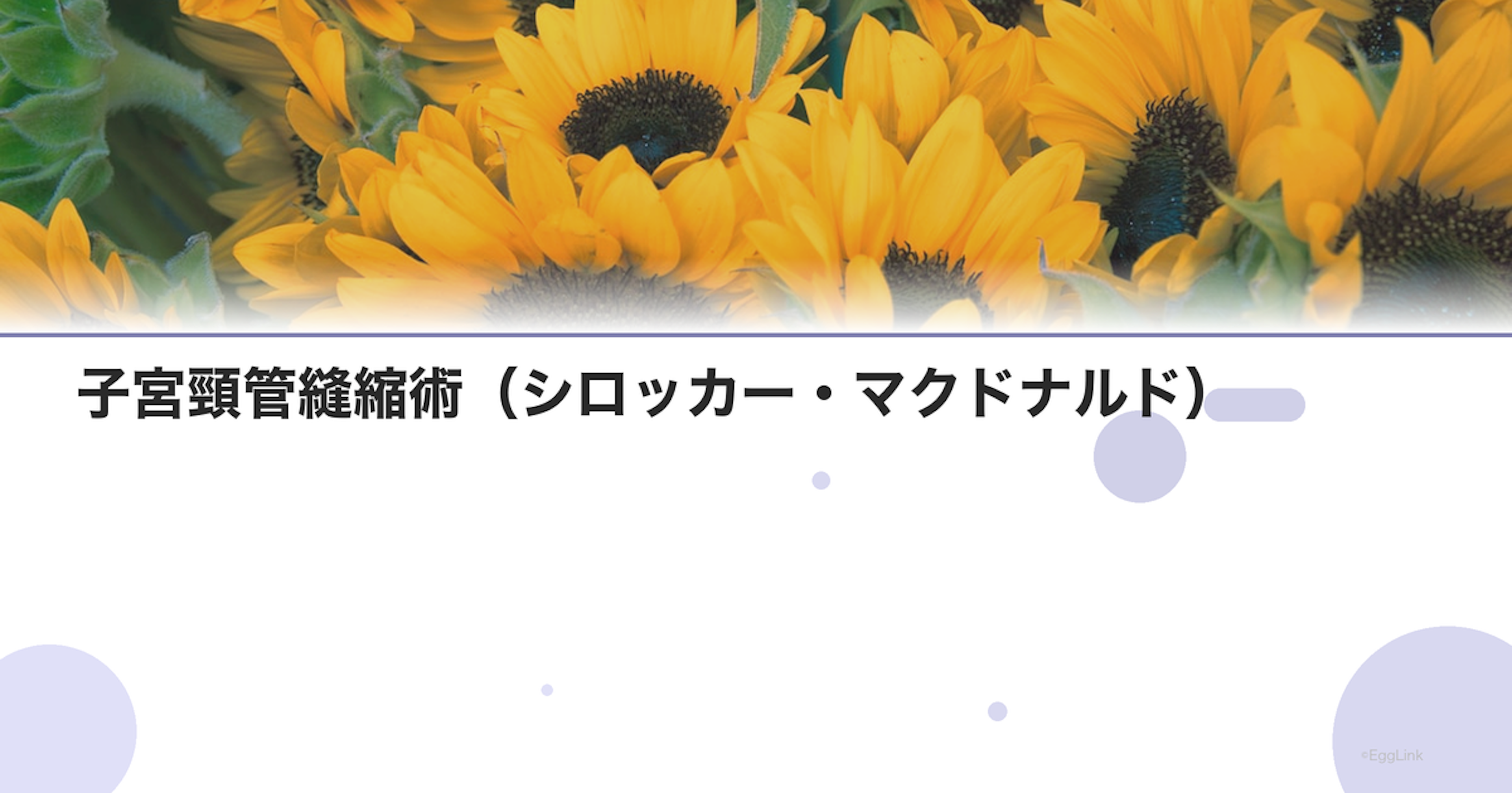 子宮頸管縫縮術（シロッカー・マクドナルド）