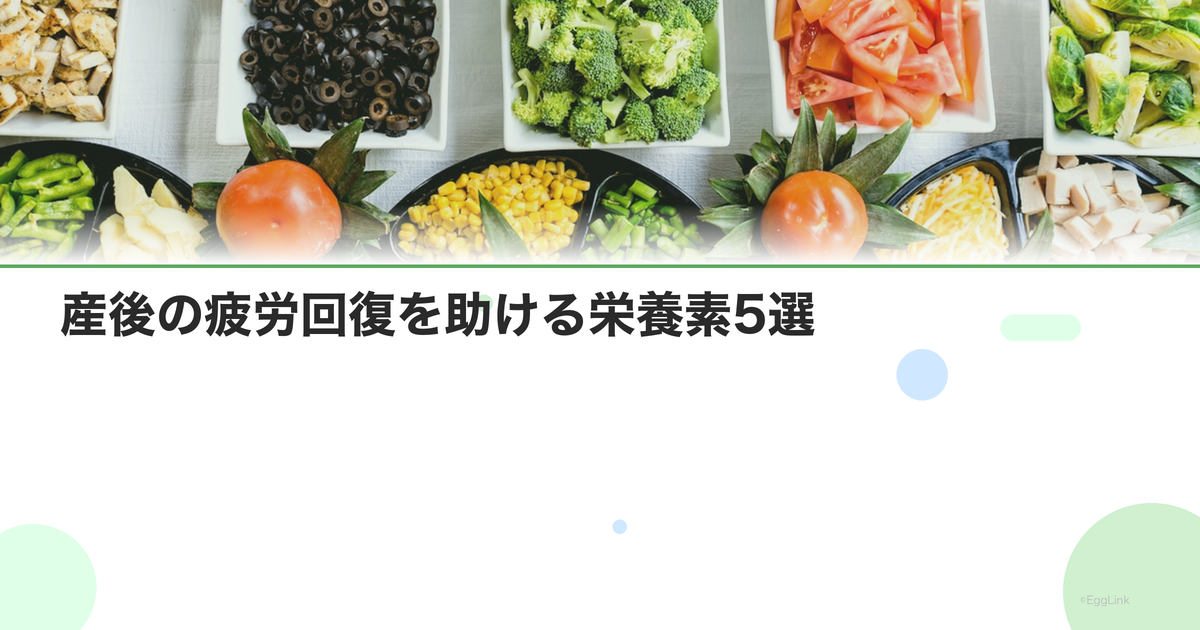 産後の疲労回復を助ける栄養素5選|ビタミンB群・鉄・CoQ10