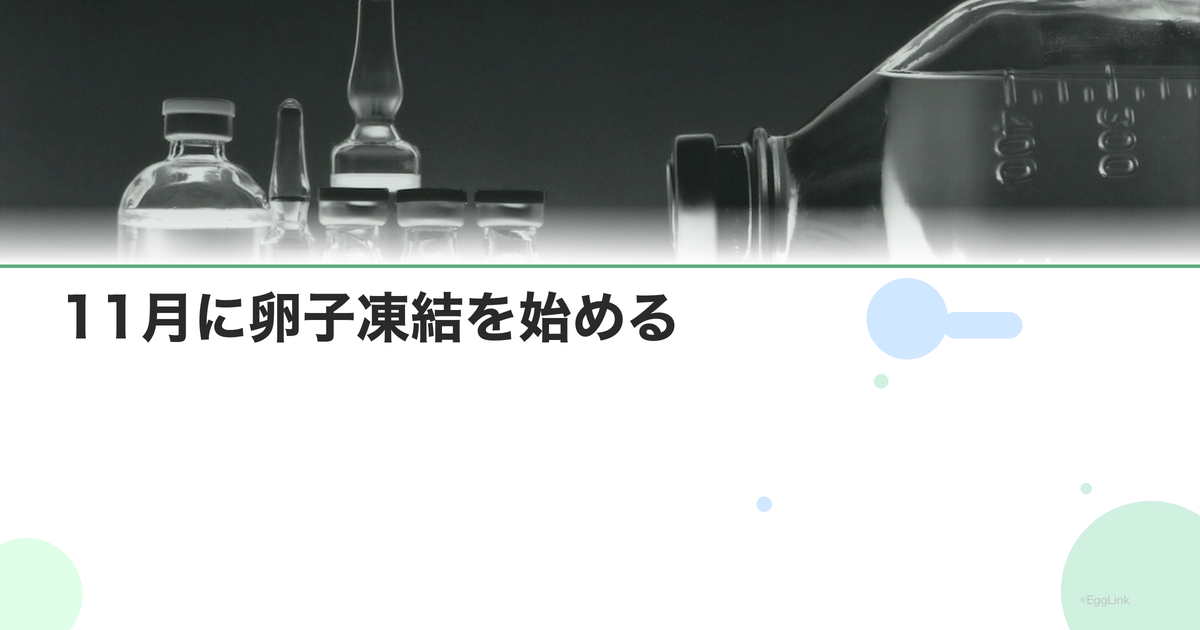 11月に卵子凍結を始める|スケジュール例