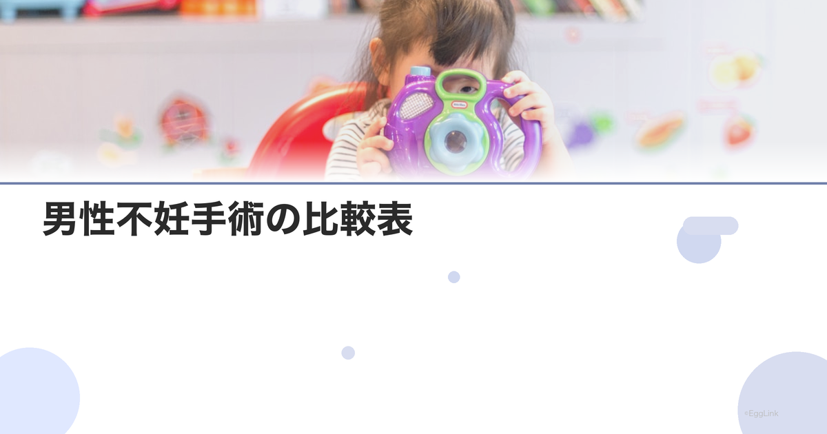 男性不妊手術の比較表|精索静脈瘤・TESE・再建