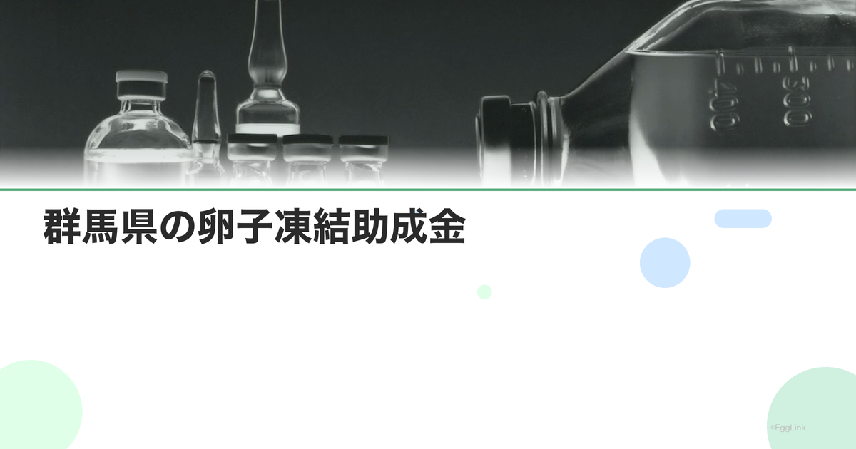 群馬県の卵子凍結助成金|申請条件と金額