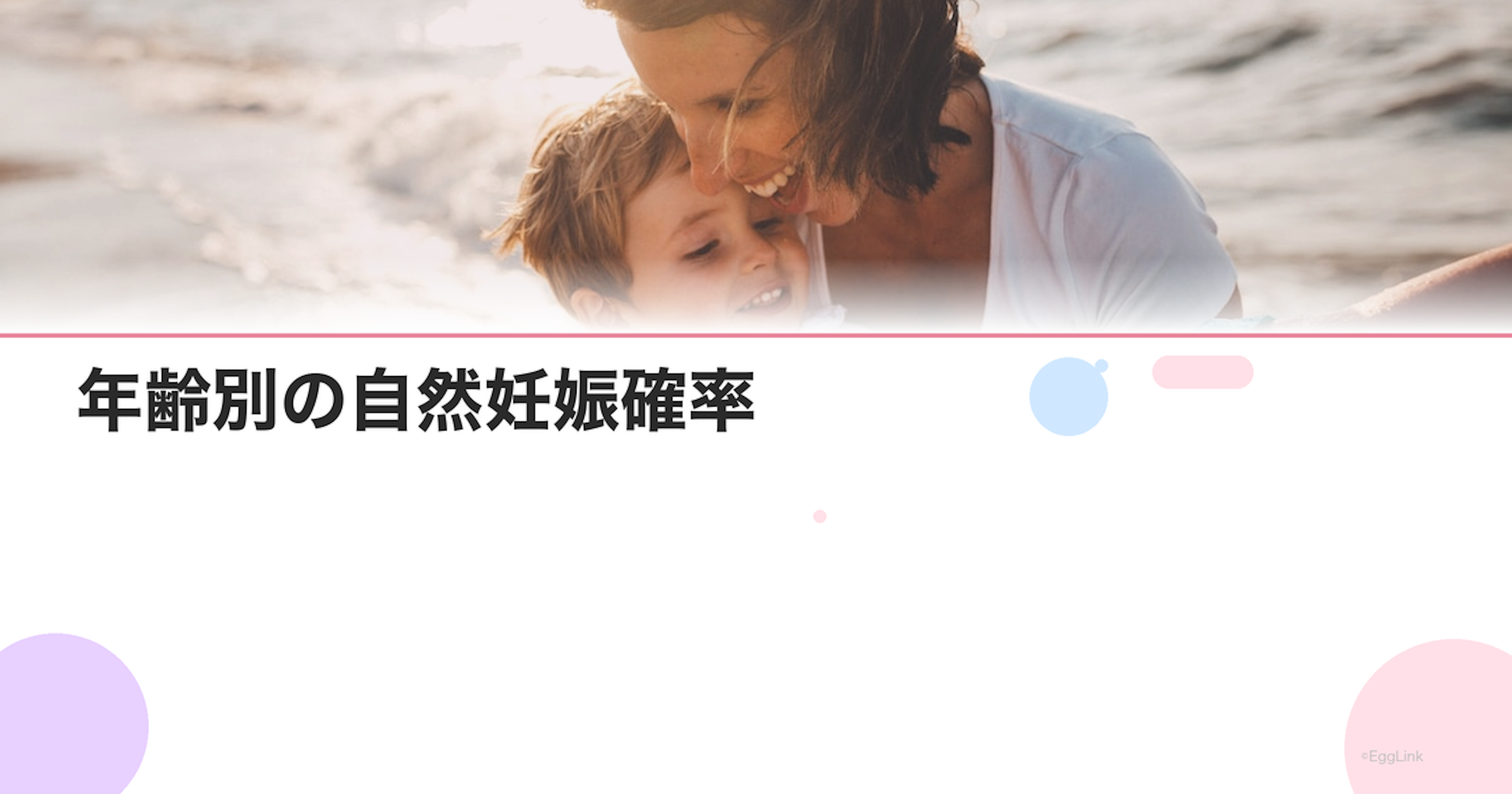 年齢別の自然妊娠確率｜20代・30代・40代の比較