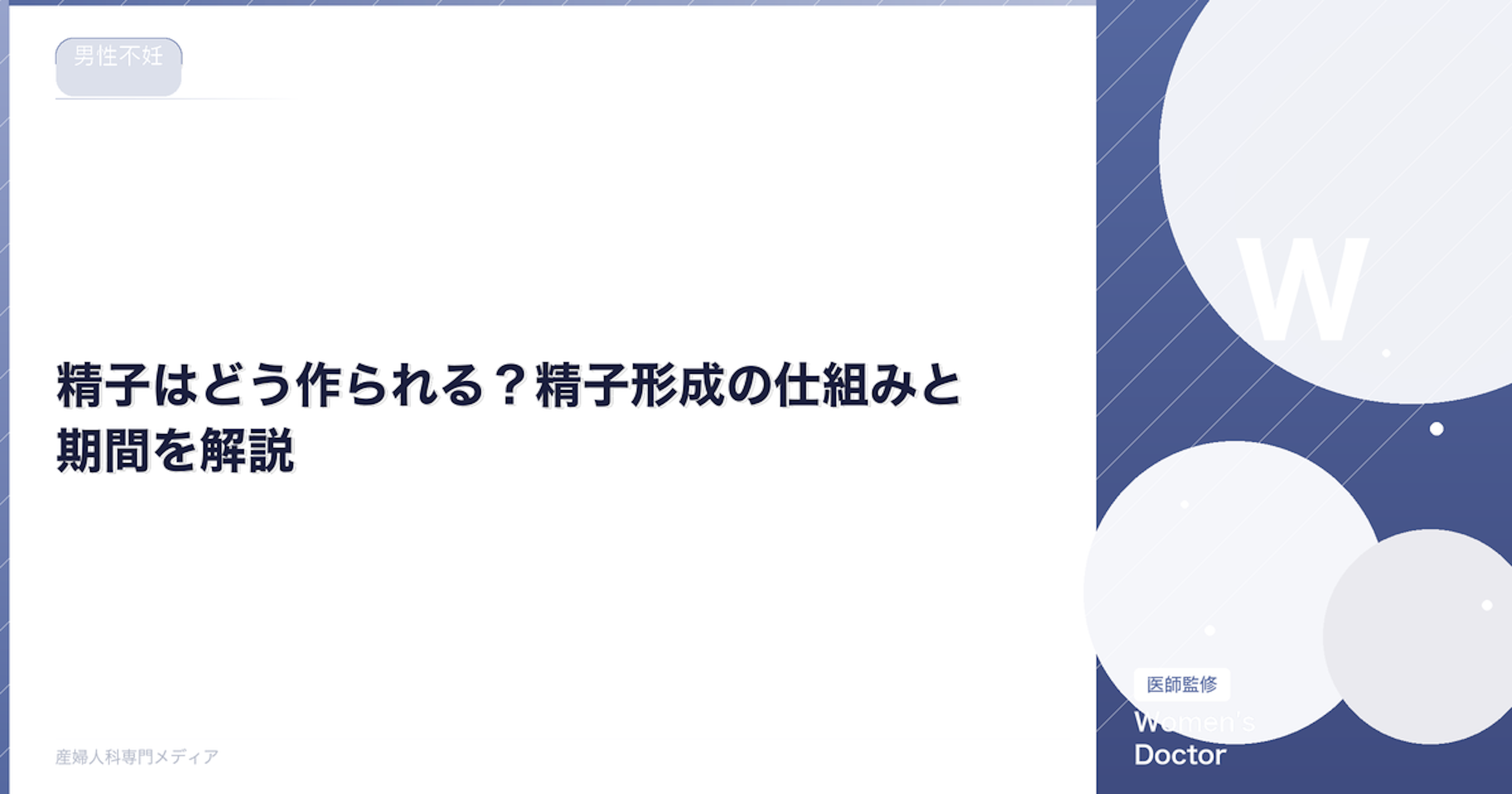 精子はどう作られる？精子形成の仕組みと期間を解説【医師監修】