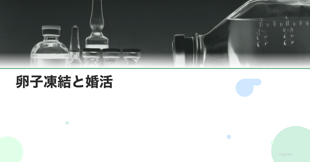 卵子凍結と婚活|パートナー探しと並行する