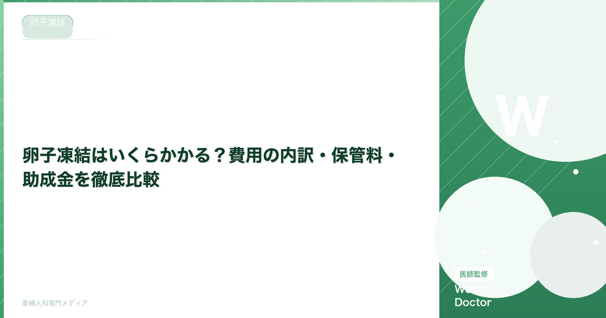 卵子凍結はいくらかかる?費用の内訳・保管料・助成金を徹底比較