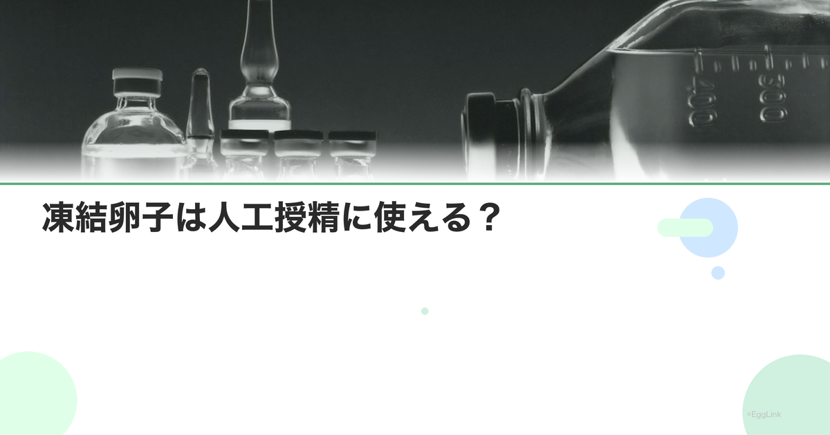凍結卵子は人工授精に使える?|体外受精のみ?