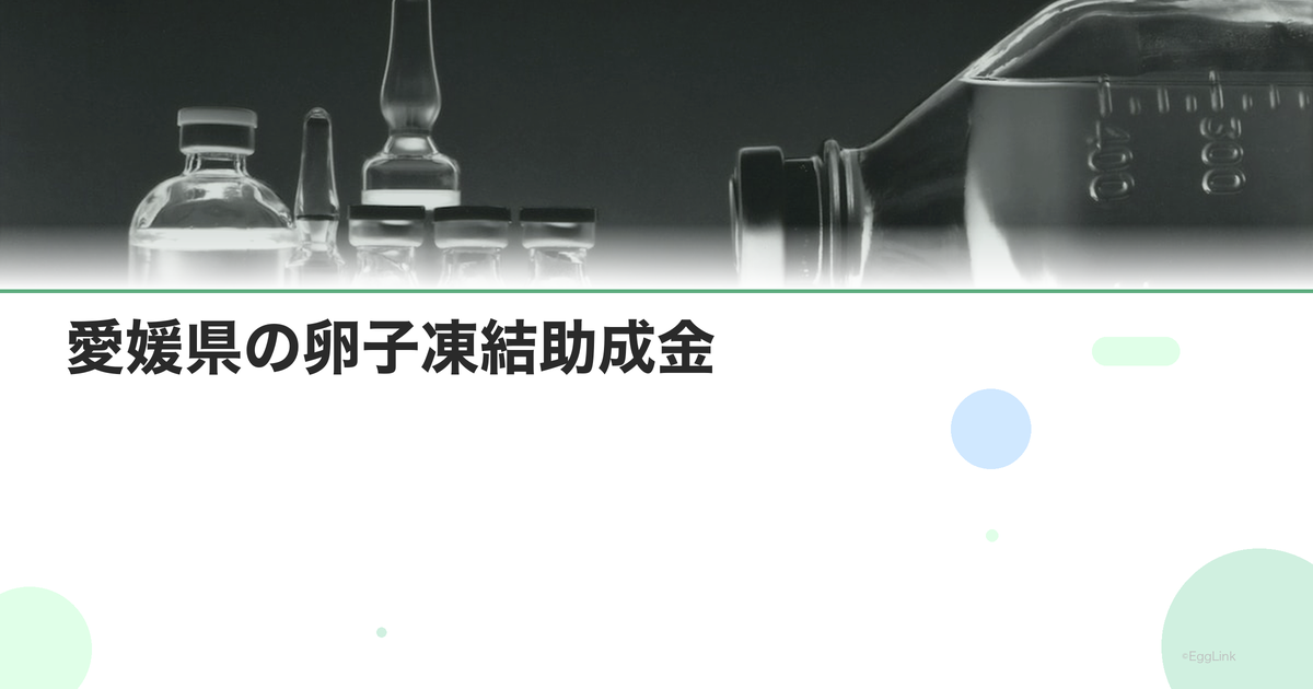 愛媛県の卵子凍結助成金|申請条件と金額