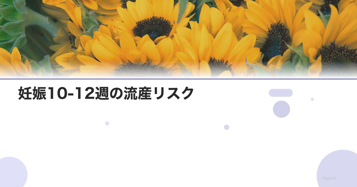 妊娠10-12週の流産リスク|安定期前の最後の関門