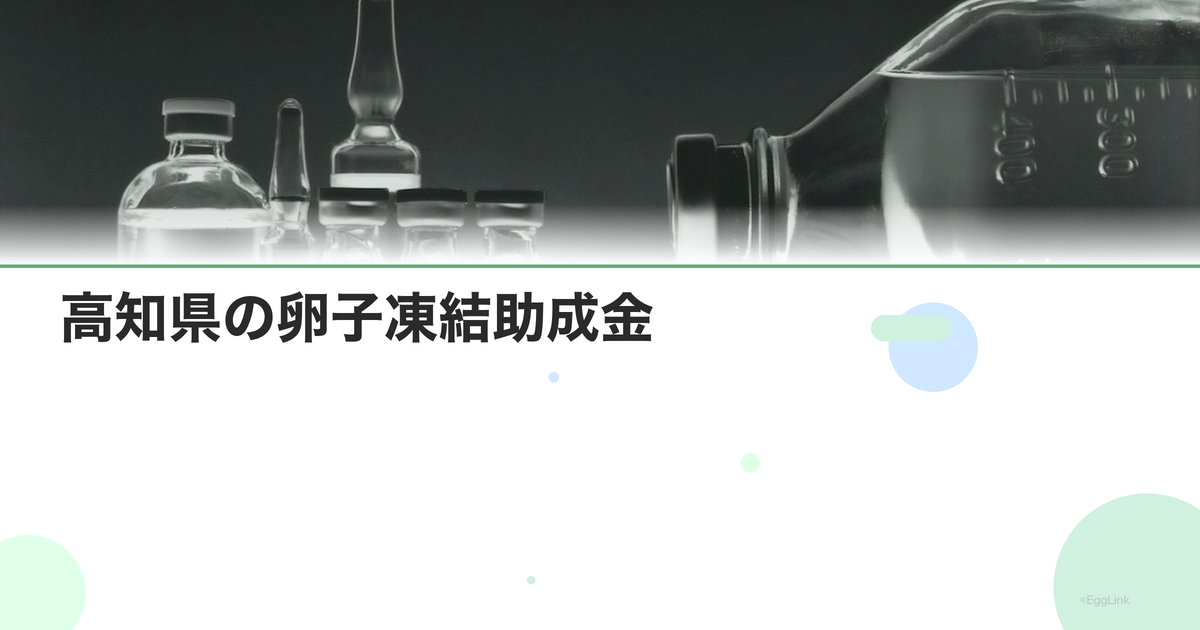 高知県の卵子凍結助成金|申請条件と金額