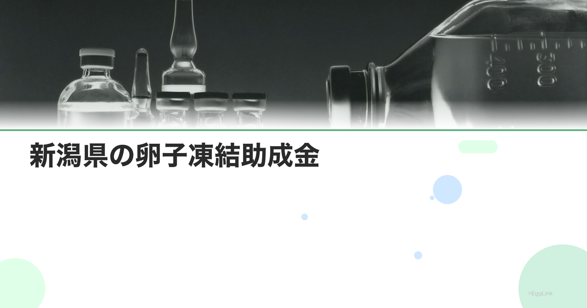 新潟県の卵子凍結助成金|申請条件と金額