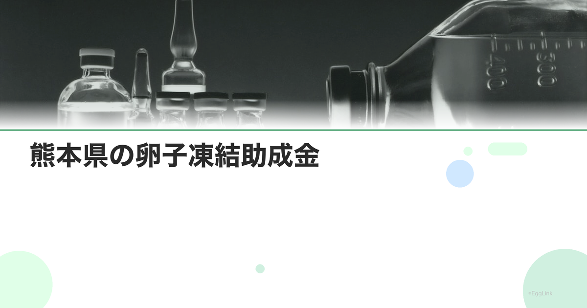 熊本県の卵子凍結助成金|申請条件と金額