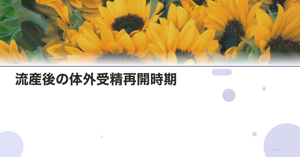 流産後の体外受精再開時期|次の移植までの期間