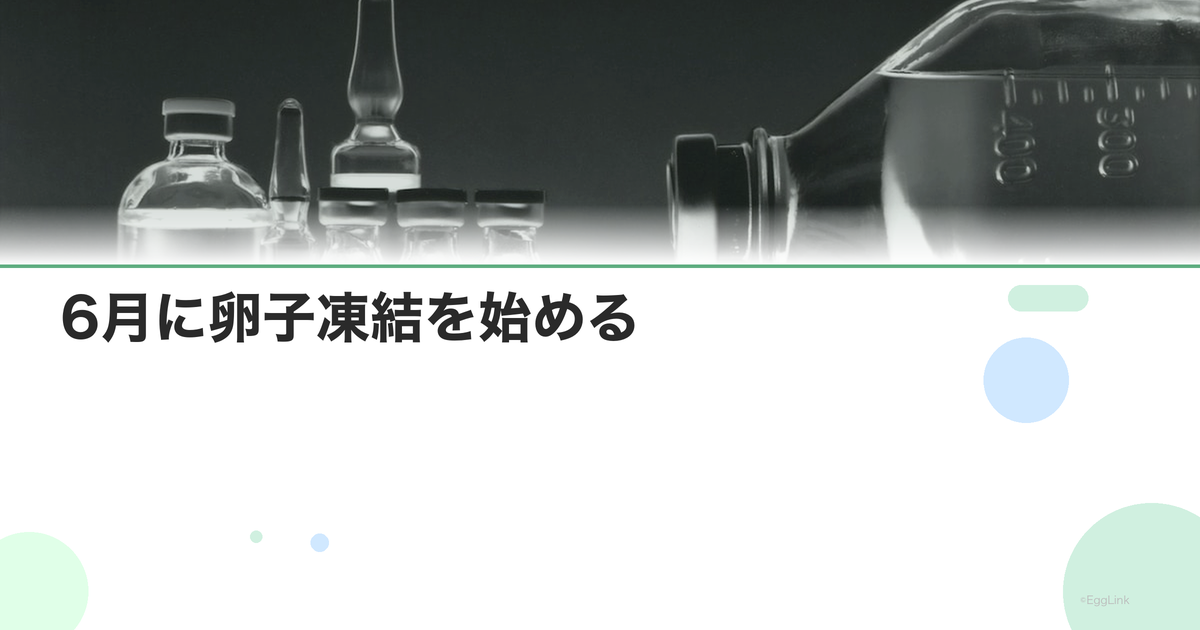 6月に卵子凍結を始める|スケジュール例
