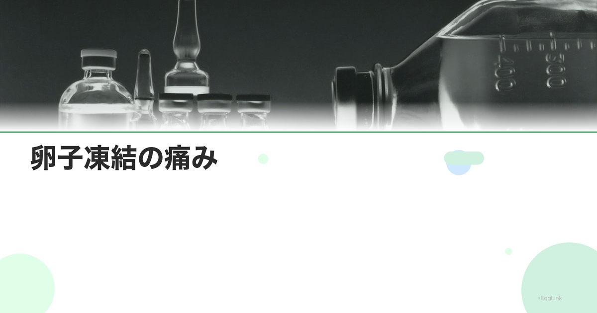 【体験談】卵子凍結の痛み|採卵のリアル