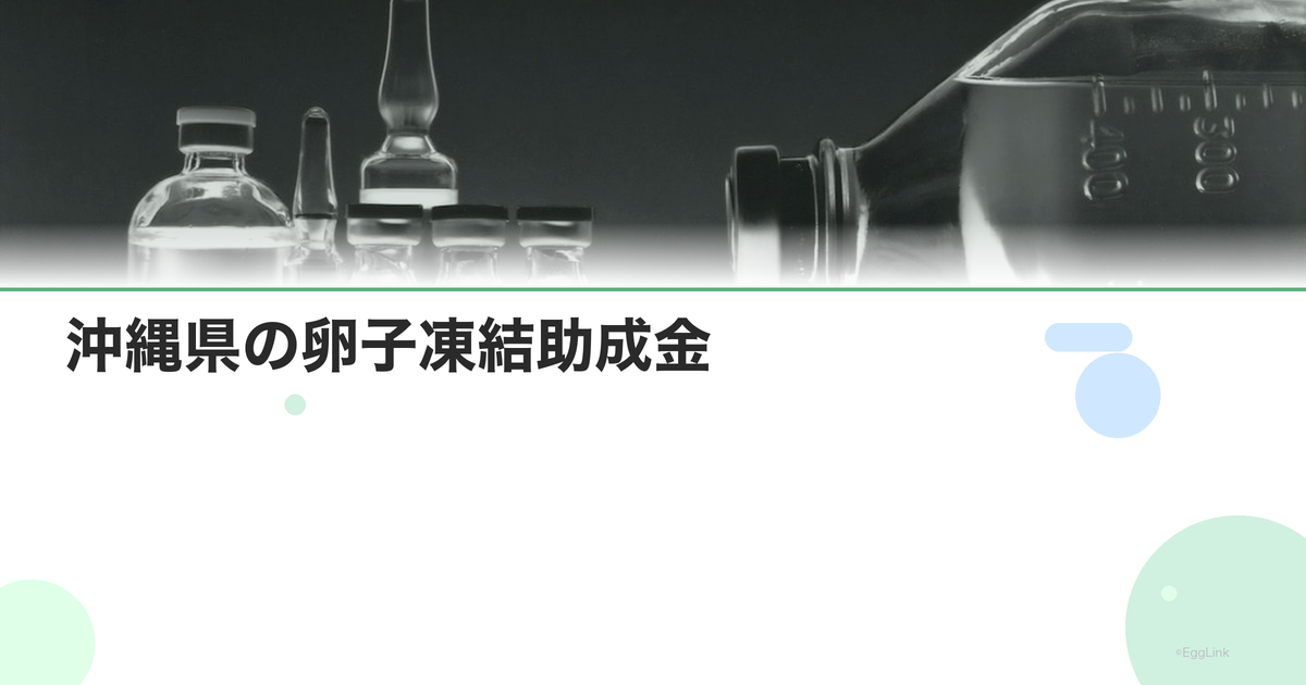 沖縄県の卵子凍結助成金|申請条件と金額