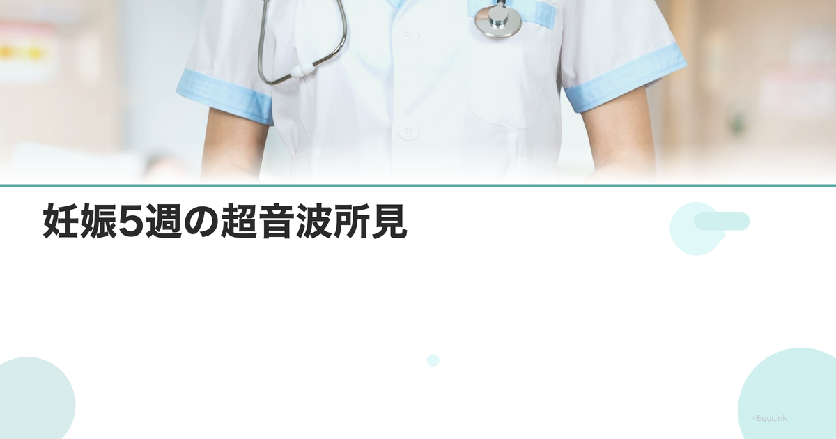 妊娠5週の超音波所見|見えるもの