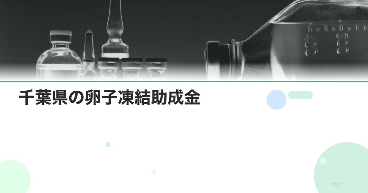千葉県の卵子凍結助成金|申請条件と金額