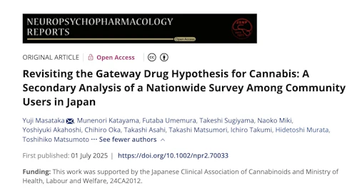 大麻から覚醒剤や違法薬物全般に進む人はごくわずか 「大麻ゲートウェイドラッグ」仮説を覆す国内初の調査結果が論文掲載
