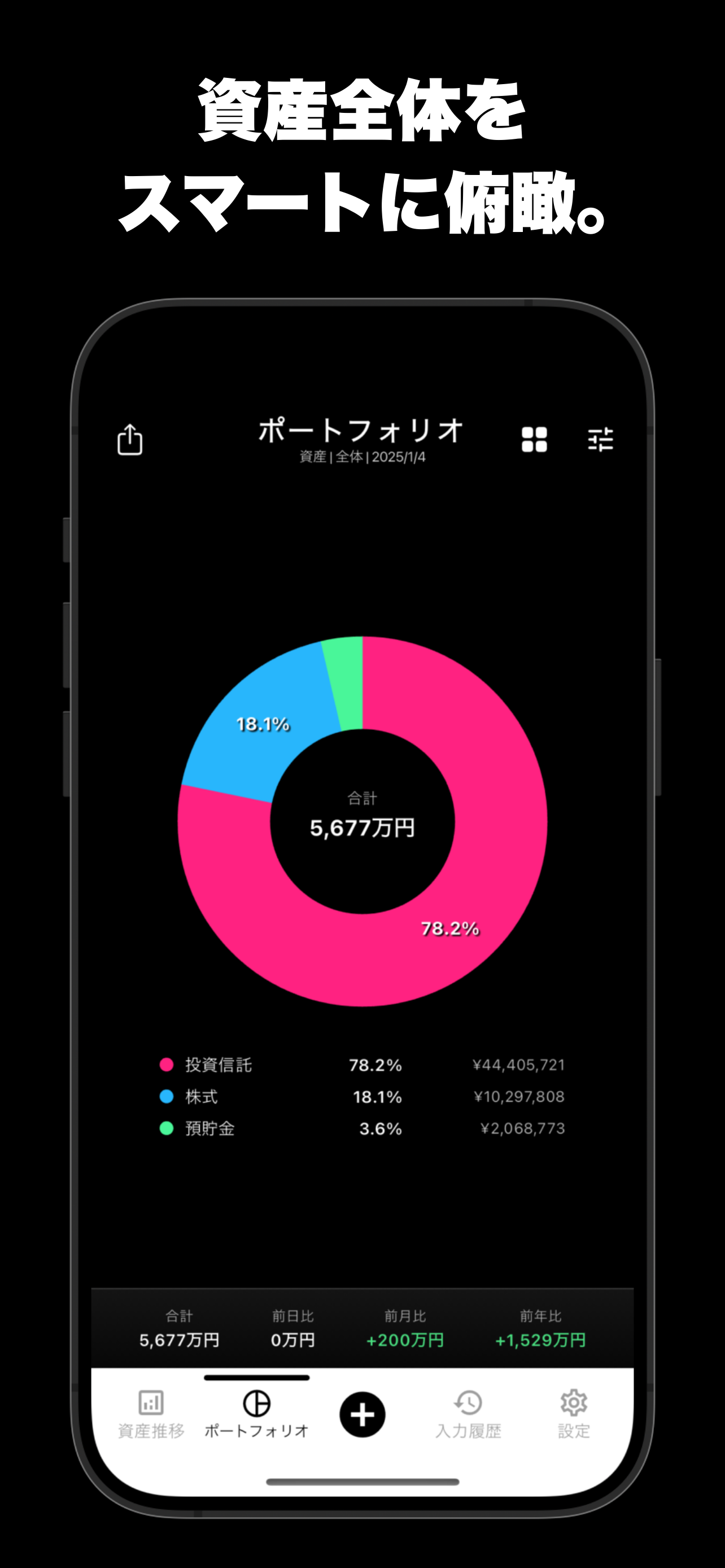 OneMoney - 資産全体をスマートに俯瞰できる画面