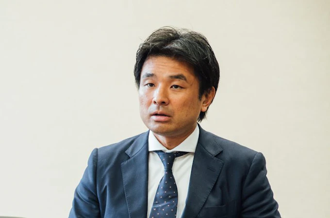 赤澤栄信さんへの取材の写真