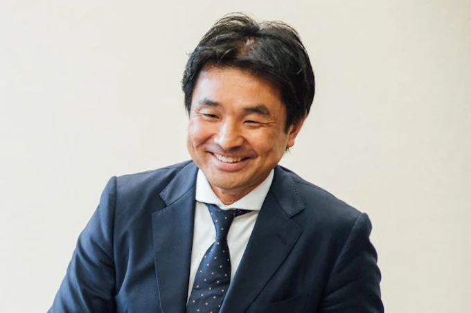 赤澤栄信さんへの取材の写真