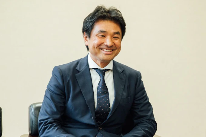 赤澤栄信さんへの取材の写真