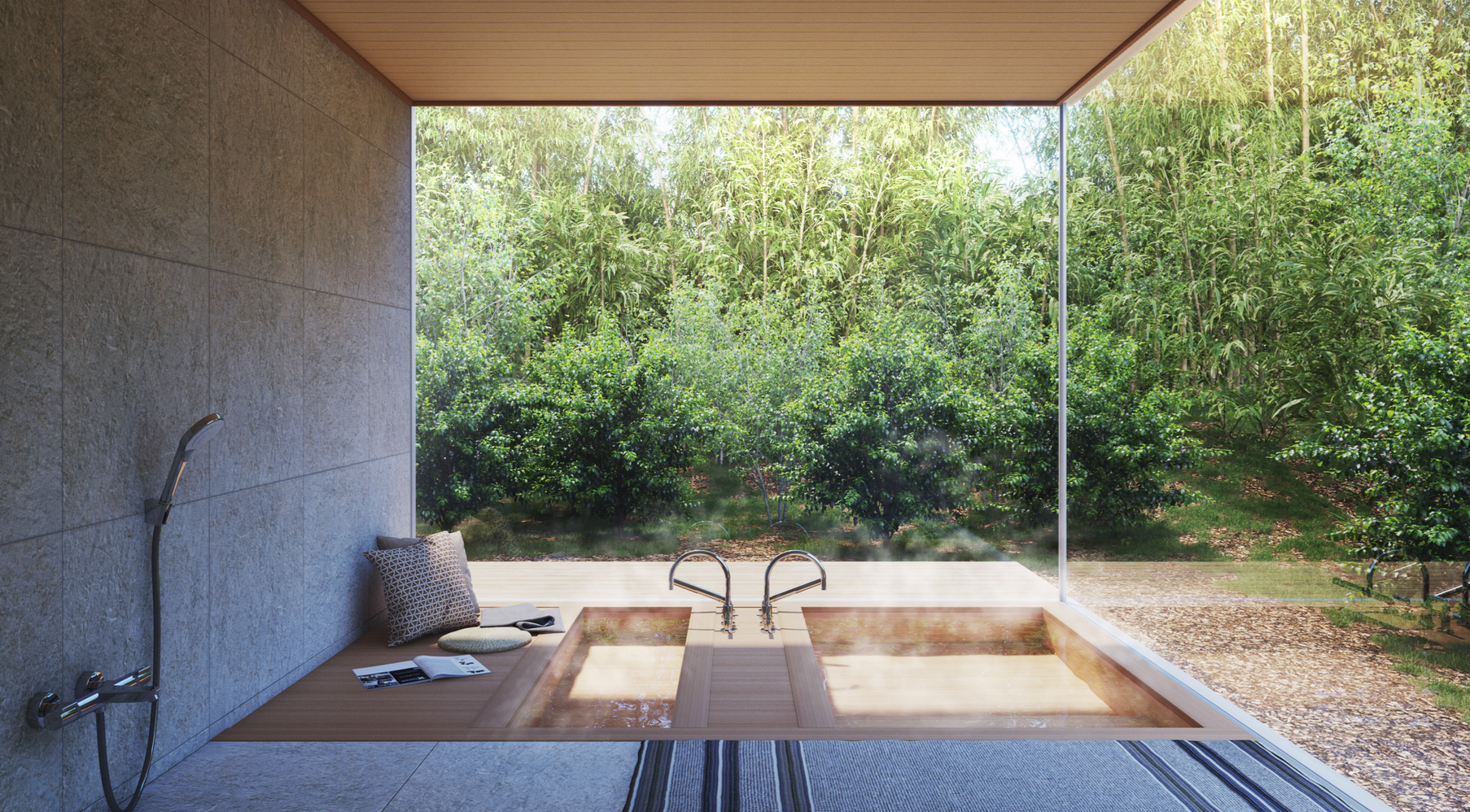 モデル矢野未希子と考えた、BAINCOUTUREが製作した理想のバスルームを描いたCGパース