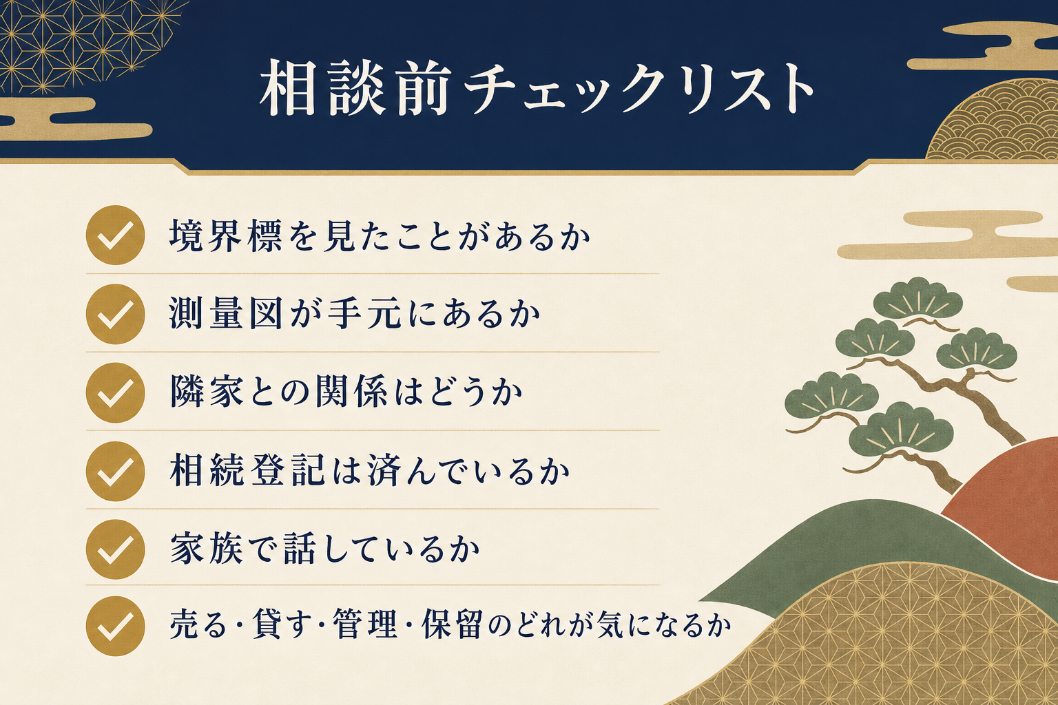 相談前チェックリストの図解