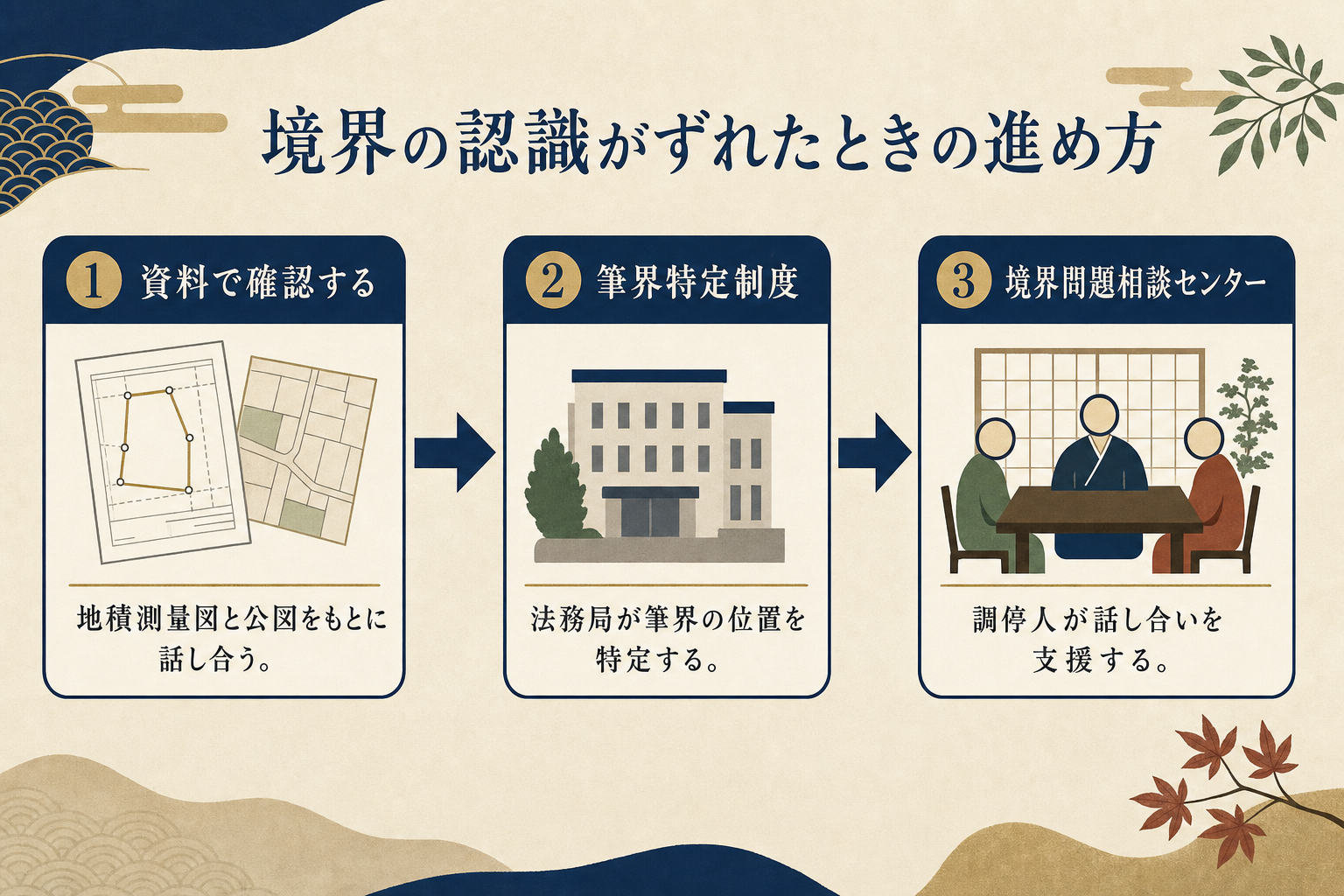 境界の認識がずれたときの相談の進め方フロー図