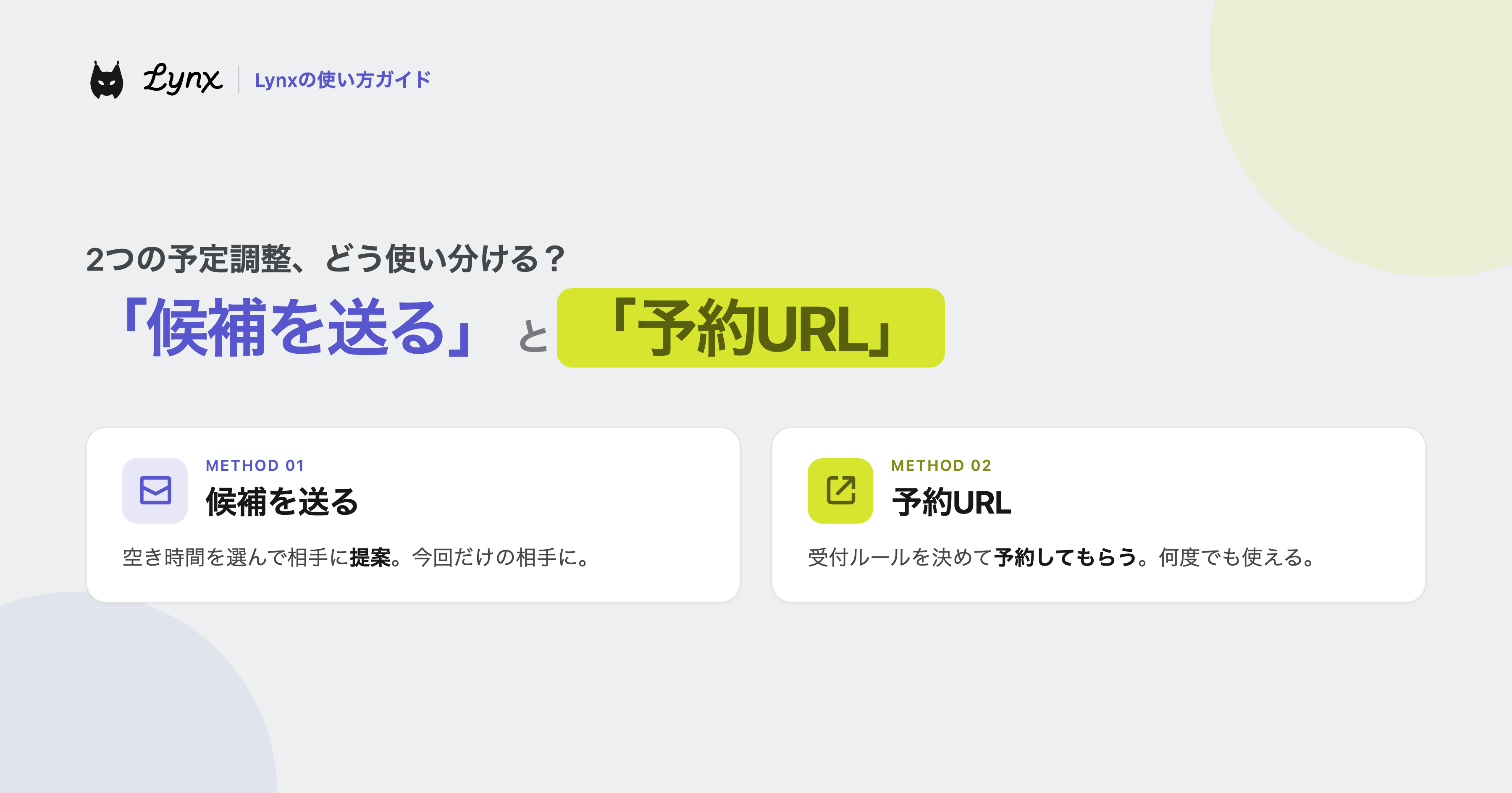 「候補を送る」「予約URL」2つの日程調整の使い分けガイド！