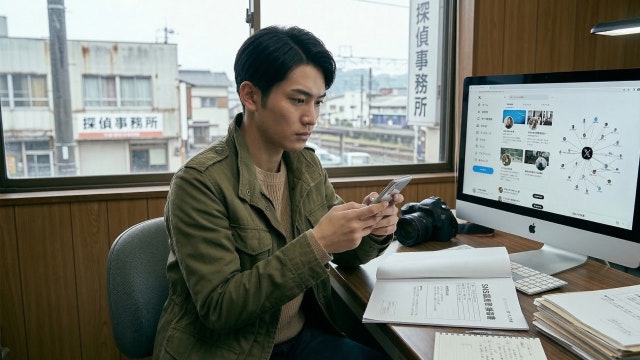 調査している探偵