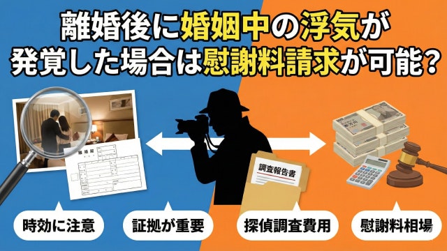 離婚後に婚姻中の浮気が発覚した場合は慰謝料請求が可能