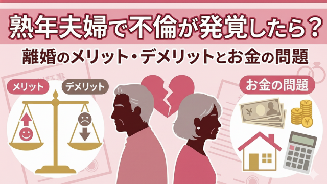 熟年夫婦で不倫が発覚したら？離婚のメリット・デメリットとお金の問題