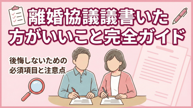 離婚協議書に書いた方がいいこと完全ガイド｜後悔しないための必須項目と注意点