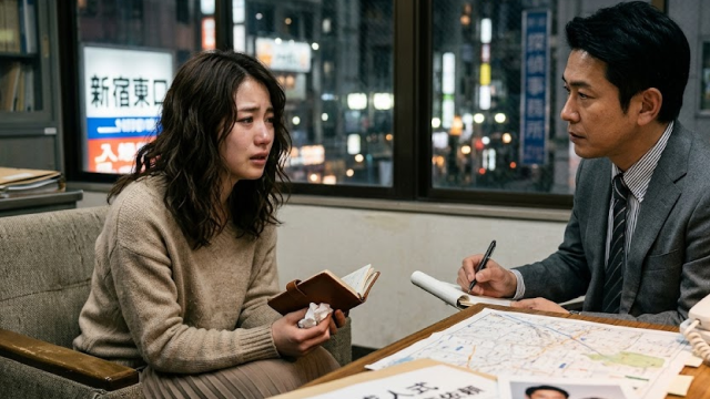 探偵に相談する女性