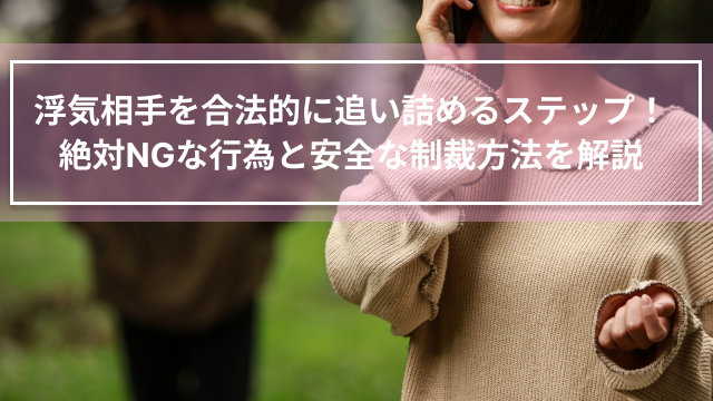 浮気相手を合法的に追い詰めるステップ｜絶対NGな行為と安全な制裁方法を解説