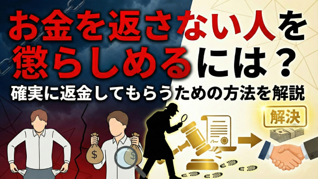 お金を返さない人を懲らしめるには？確実に返金してもらうための方法を解説