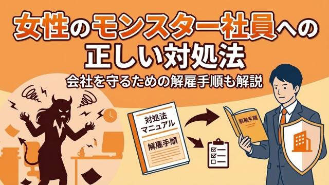 女性のモンスター社員への正しい対処法｜会社を守るための解雇手順も解説