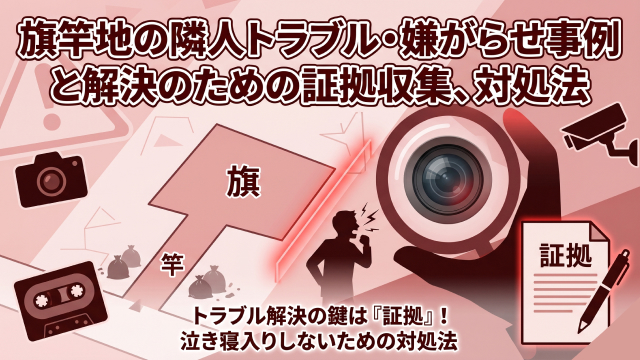 旗竿地の隣人トラブル・嫌がらせ事例と解決のための証拠収集、対処法