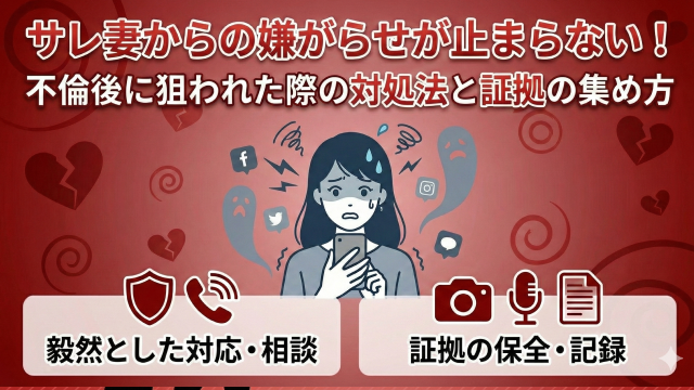 サレ妻からの嫌がらせが止まらない！不倫後に狙われた際の対処法と証拠の集め方