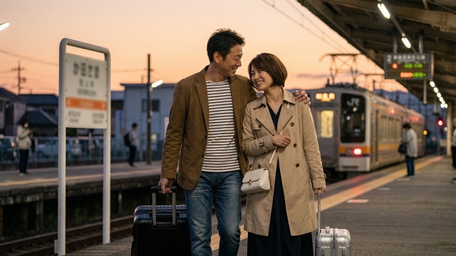 不倫旅行中の男女