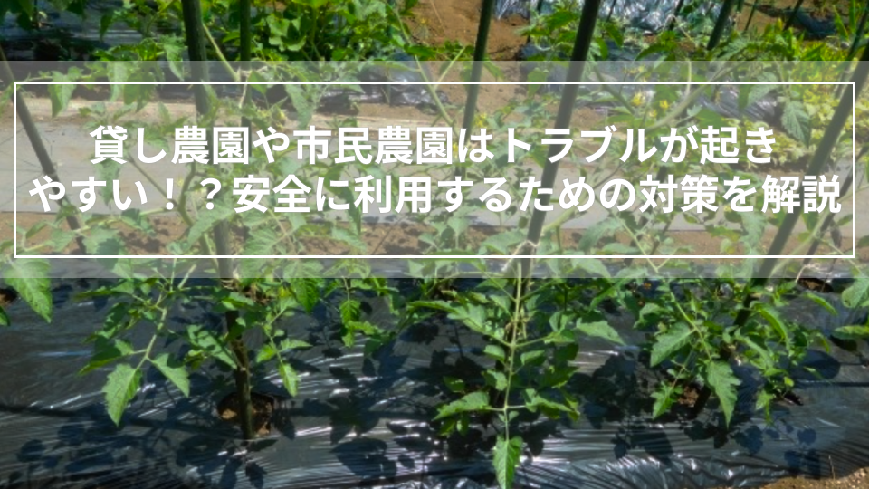 貸し農園や市民農園はトラブルが起きやすい！？安全に利用するための対策を解説