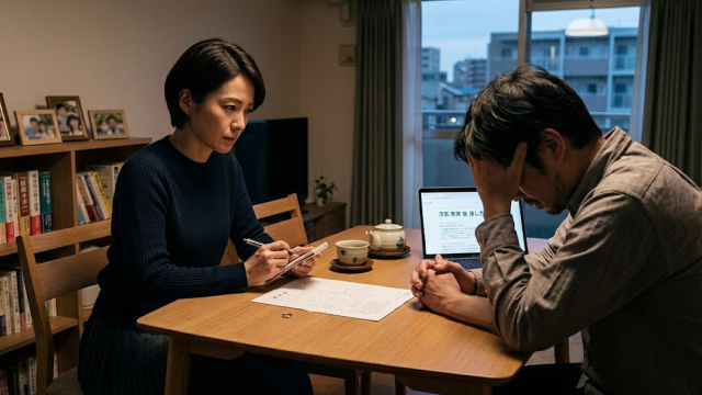 離婚を話し合っている夫婦