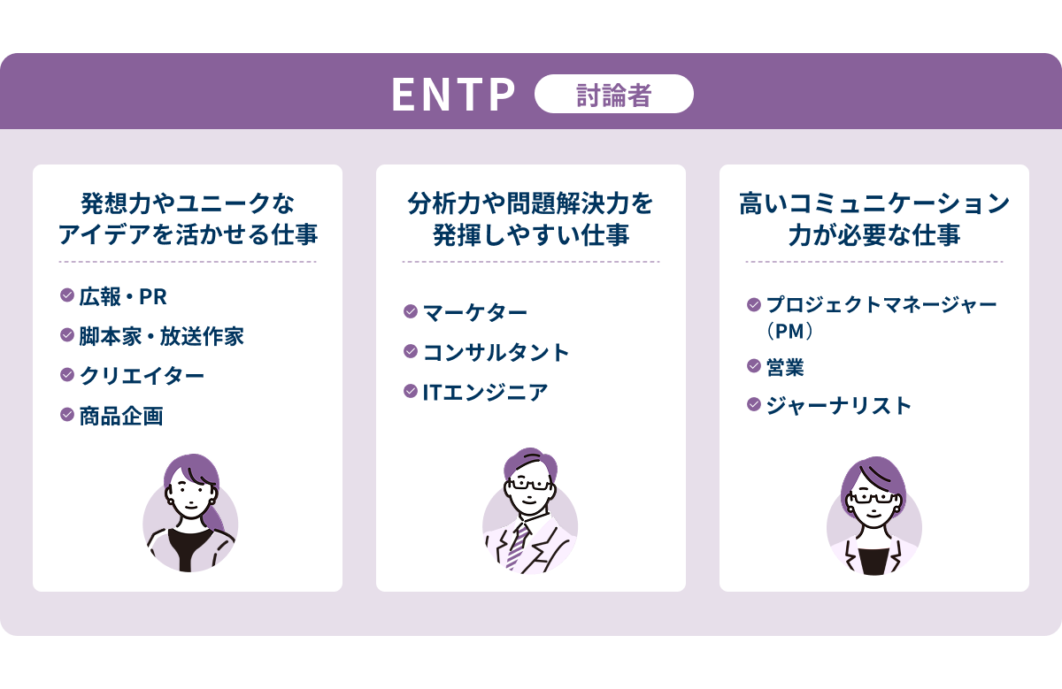 ENTP（討論者）に向いている仕事一覧