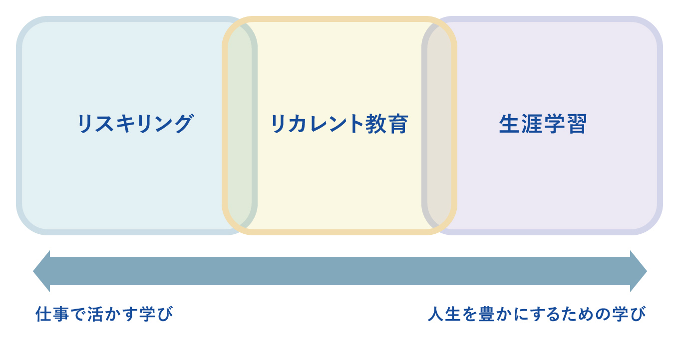 リスキリングとリカレント教育、生涯学習の違い