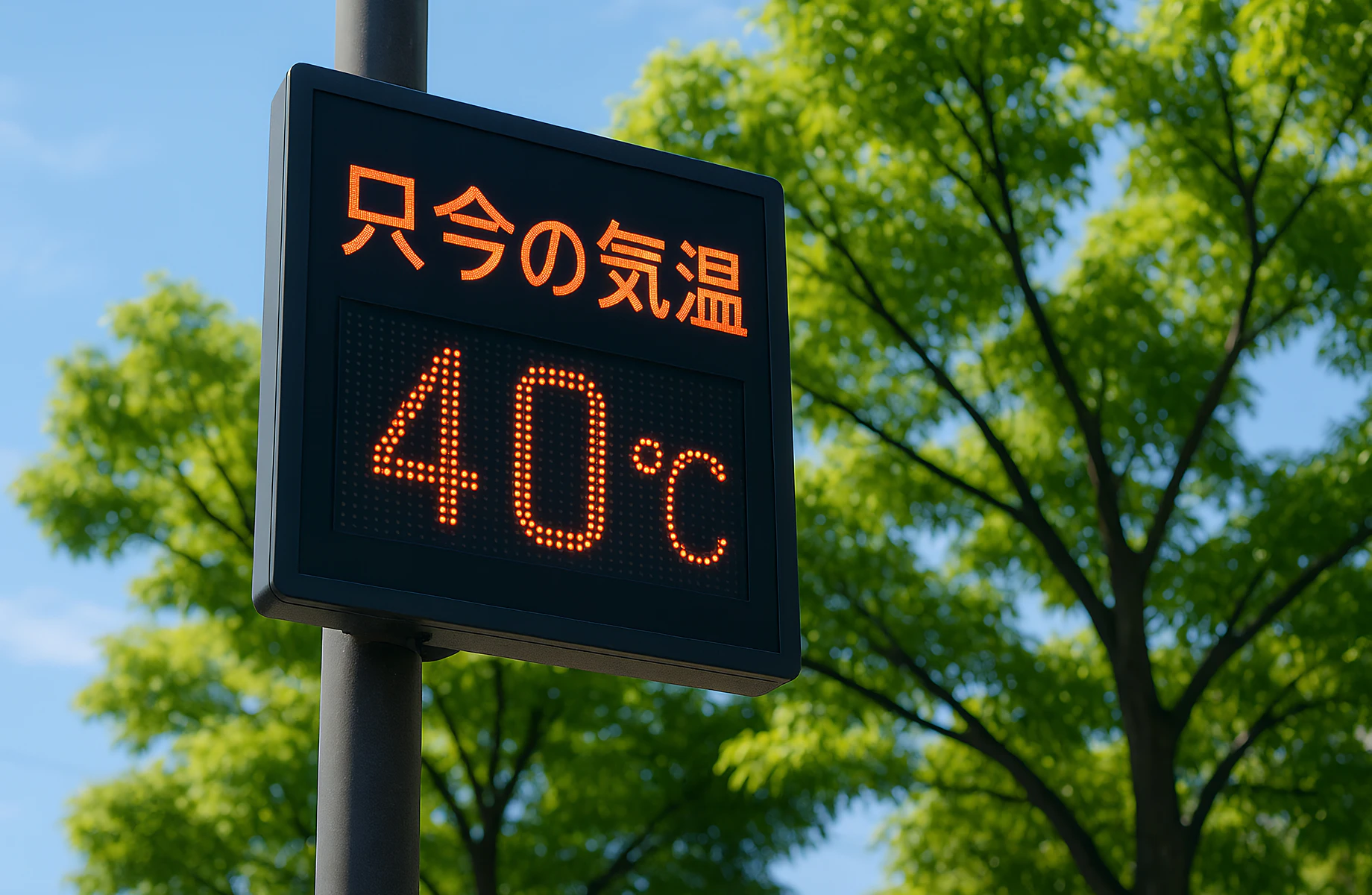 只今の気温が40℃のイメージ