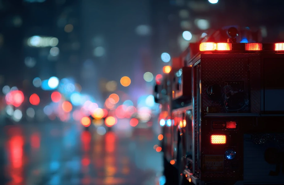 消防車が走行しているイメージ写真
