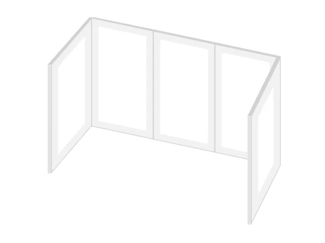 パーテーション設置方法　コの字型